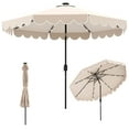 thumbnail image 2 of Costway 10 FT Solar Patio Umbrella with 24 LED Lights 8 Ribs & Tilt Adjustment Beige, 2 of 10
