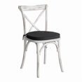 thumbnail image 4 of Canvas Tie Back Cross Back Chair and Bar Stool Seat Cushion in Black Linen, 4 of 5