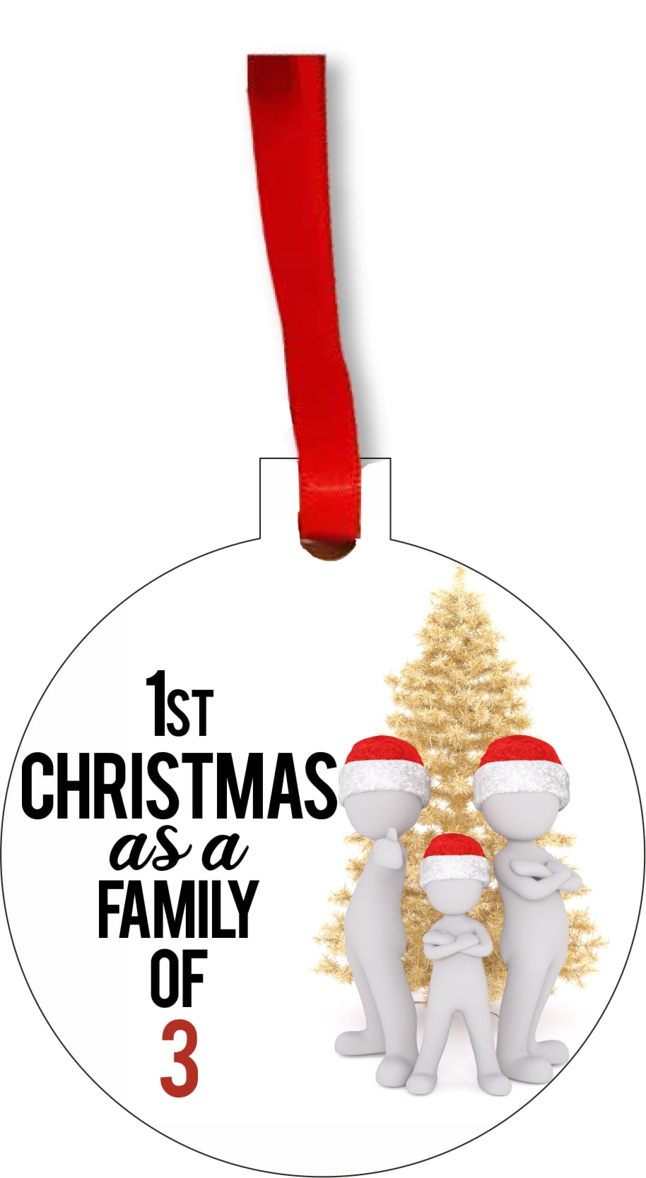 Family of Three Christmas Ornament Family of 3 Christmas Ornament ...