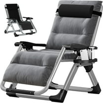 MOPHOTO Gray Zero Gravity Chair Camping Recliner Lawn Recliner, Patio Lounger Chair, Outdoor Portable Chaise with Detachable Soft Cushion, Cup Holder, Headrest