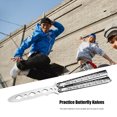 thumbnail image 3 of Cuchillos de entrenamiento de acero de aleación de cuchillo de mariposa de práctica portátil (plata) Hugtrwg Para estrenar, 3 of 8