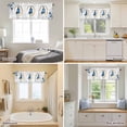 thumbnail image 3 of Curtain Valance for Windows, Watercolor Butterfly Flower Leaf Kitchen Valances Rod Pocket Short Curtains, Blue Gray Floral Plant Window Valance for Bedroom Bathroom Living room 42x18in, 3 of 9