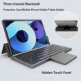 thumbnail image 3 of XDovet Wireless Bluetooth Keyboard with Trackpad with Phone Tablet Holder and Keyboard Cover for iPad, iPhone, Android Devices and Windows Tablets, Laptops and Smartphones, Pink, 3 of 6