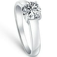 thumbnail image 2 of Pompeii 1 Ct Solitaire Round Cut Diamond Engagement Ring 14k White Gold Lab Grown, 2 of 4