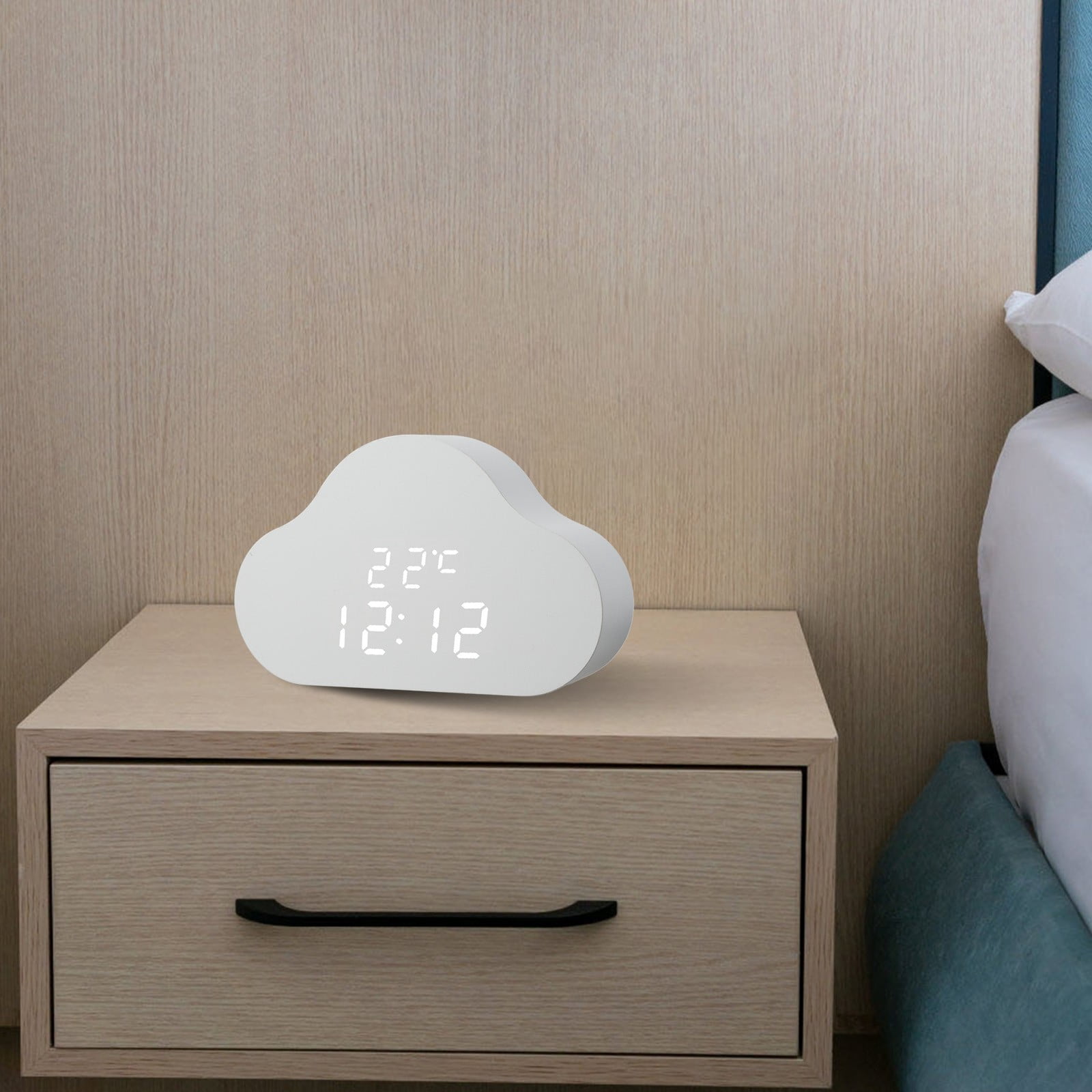 yaaqii AA14 New Cloud Alarm Clock Student Calendar Luminous LED Voice USB Digital Clock
