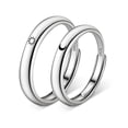 thumbnail image 1 of Anillos de amistad, anillos de pareja, anillo de compromiso, par de anillos de pareja de plata ajustables, anillos de pareja, anillos de promesa JFHHH pequeña, 1 of 5