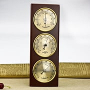 Nvzi Wall Barometer Thermometer Hygrometer Weather Station Hanging Home/Office Metal Material
