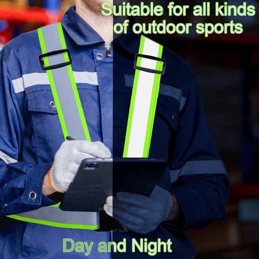 Reflective Safety Vests Adjustable Elastic High Visibility Straps For Men Women Walking Running Cycling Work