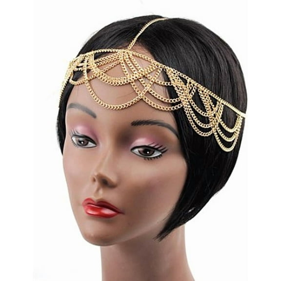 Boho Tassel Head Chain Wedding Hair Chain Festival Costume Headband Headpiece Jewelry Hair Accessories for Women and Girl