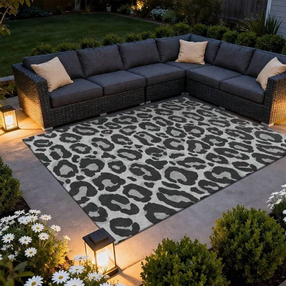 Multicolor Leopard Print Outdoor Area Rug