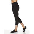 thumbnail image 2 of Reebok Womens Capri Seamed Compression Athletic Pants, Black, Medium, 2 of 6