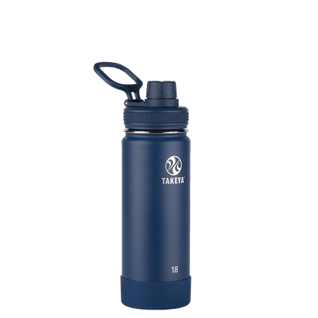 Takeya 18oz Actives Insulated Stainless Steel Water Bottle with Spout Lid - Midnight