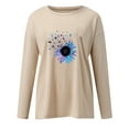 thumbnail image 4 of Qepwsc Womens Graphic Shirts Long Sleeve Basic Tee Casual Fall Tops Fashion Casual Clothes Ladies Pullover Shirts Tops Loose Fits, 4 of 5