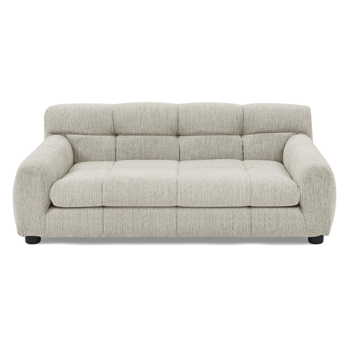 Dog Sofa for Large Dogs, Orthopedic Pet Couch with Backrest and Armrests, Soft Linen Pet Bed for Medium Dogs, Modern Rectangular Pet Furniture, Beige