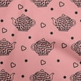 thumbnail image 1 of oneOone Polyester Lycra Medium Pink Fabric Tea Kettle Craft Projects Decor Fabric Printed By The Yard 56 Inch Wide, 1 of 1