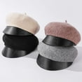thumbnail image 3 of CoCopeaunts Newsboy Hats for Women Fashion Winter Hat Leather Brim Beret Hat Vintage Casual Newsboy Cap Retro Berets, 3 of 7