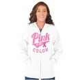 thumbnail image 3 of My Color Pink Breast Cancer Awareness Womens Plus Size Graphic Zipper Hoodie Brisco Brands 2X, 3 of 5