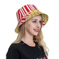 thumbnail image 6 of Bingfone Popcorn Bucket Hat for Men Women,Packable Reversible Printed Sun Hats,Fisherman Outdoor Travel Hiking Beach Caps, 6 of 7