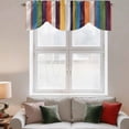 thumbnail image 2 of Colorful Striped Tie Up Valance Curtains for Windows, Kitchen Curtains Window Treatments, Farmhouse Stripes Vintage Short Window Shades Valances for Bedroom Bathroom Cafe 54"x18", 2 of 8