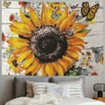 thumbnail image 2 of Orinice Sunflower Butterflies Flowers Tapestry Wall Hanging Unique Style Graphic Tapestries Home Wall Decor Art for Living Room Bedroom Apartment Farmhouse Dorm 60x50inch, 2 of 6