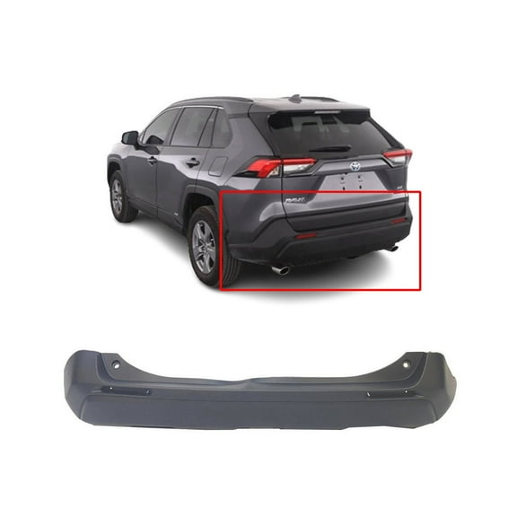 DCP Rear Bumper Cover For 2019-2023 Toyota RAV4 W/O Park Holes Primed TO1100346