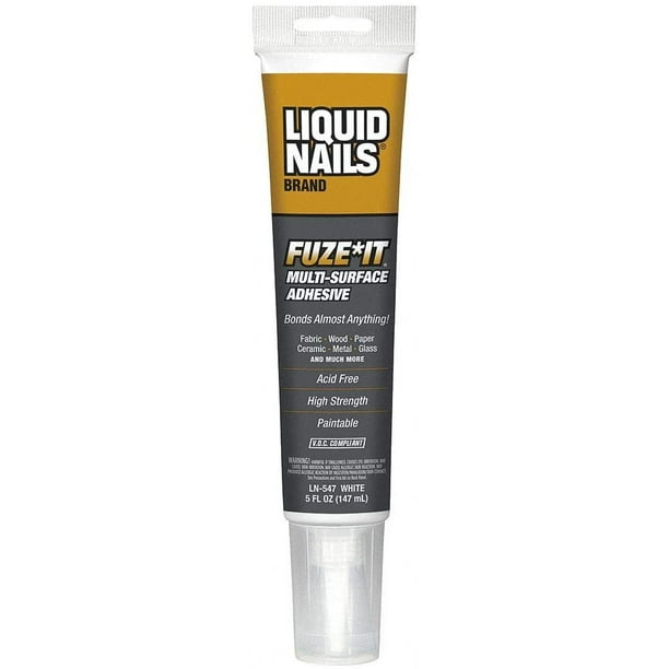 Liquid Nails White All Surface Adhesive, 5 oz, Tube, General Purpose 5