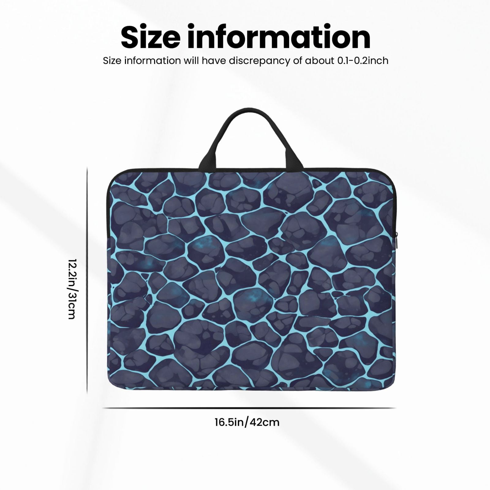 Laptop Sleeve Bag For Women Men 14inch Waterproof Durable Protective Computer Carrying Cover Handle Laptop Case Bag Animal Skin Print Style Darkturquoise_3