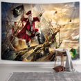 thumbnail image 1 of Tapiz de Navidad JAMW divertido Papá Noel en barco pirata 78W X 59L pulgadas, 1 of 4