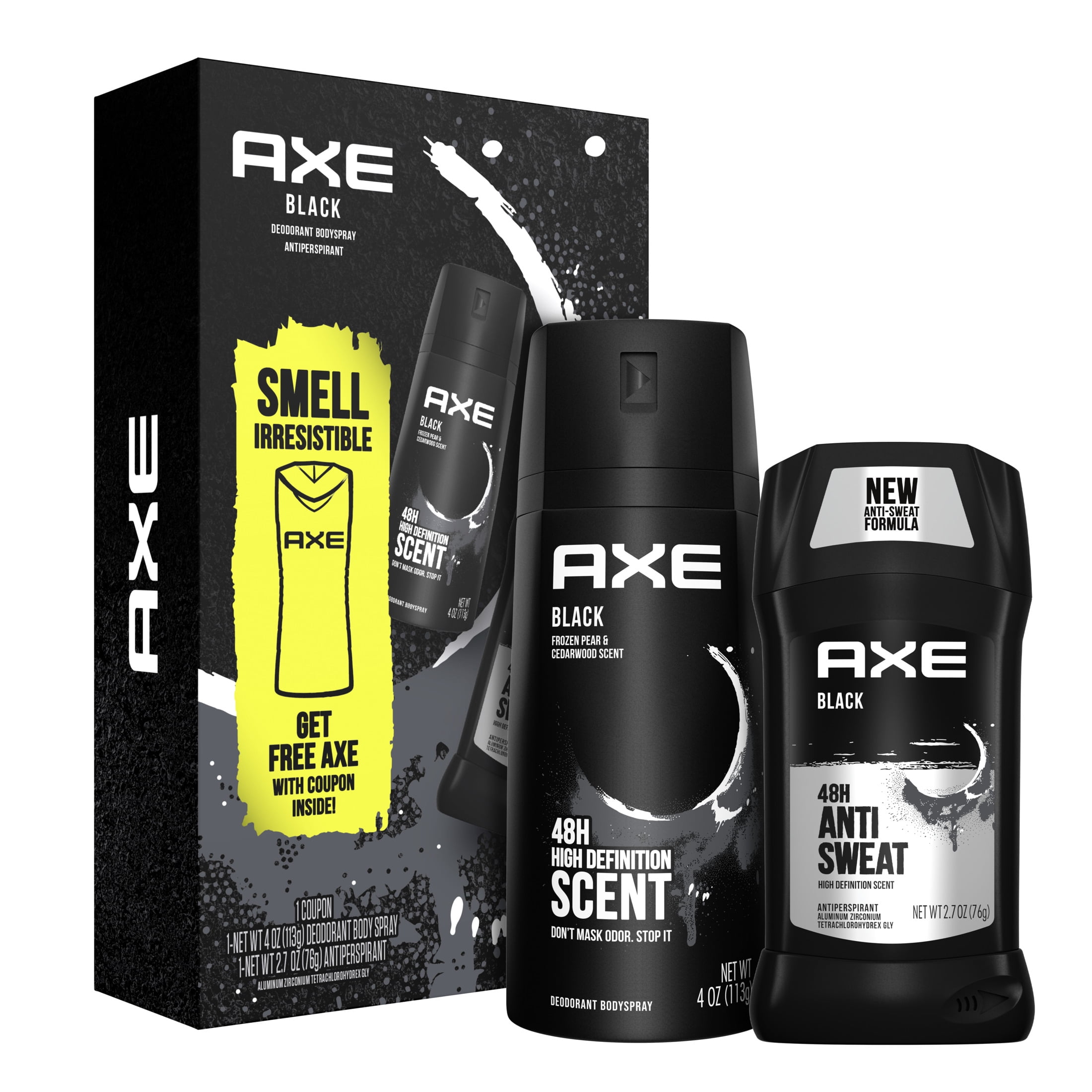 ($15 VALUE) AXE Black Gift Box for Men Antiperspirant Deodorant Stick, 2 Count