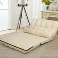 thumbnail image 5 of Costway Foldable Floor Sofa Bed 6-Position Adjustable Lounge Couch with 2 Pillows Beige, 5 of 10