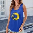 thumbnail image 3 of Tiqkatyck Women's 2025 Flowers Round Neck Sleeveless Shirts Casual Loose Vest Tank Tops Loose Fit T Shirt Trendy Summer Tops for Women 2025 Blue L, 3 of 7