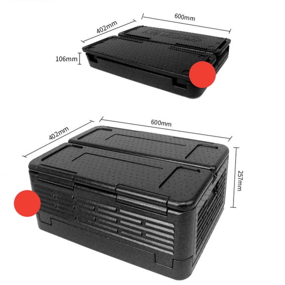 KONTONTY Black Insulated Lunch Box Car Lunch Cooler Case Foldable Design Lightweight for Outdoors