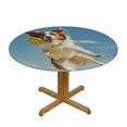 thumbnail image 3 of JEUXUS  Border Collie Beach Round Tablecloth with Elastic Fitted Picnic Table Cover for 48"-56" Round Tables Table Cloth Cover for Autumn Halloween Picnic Camping,, 3 of 7