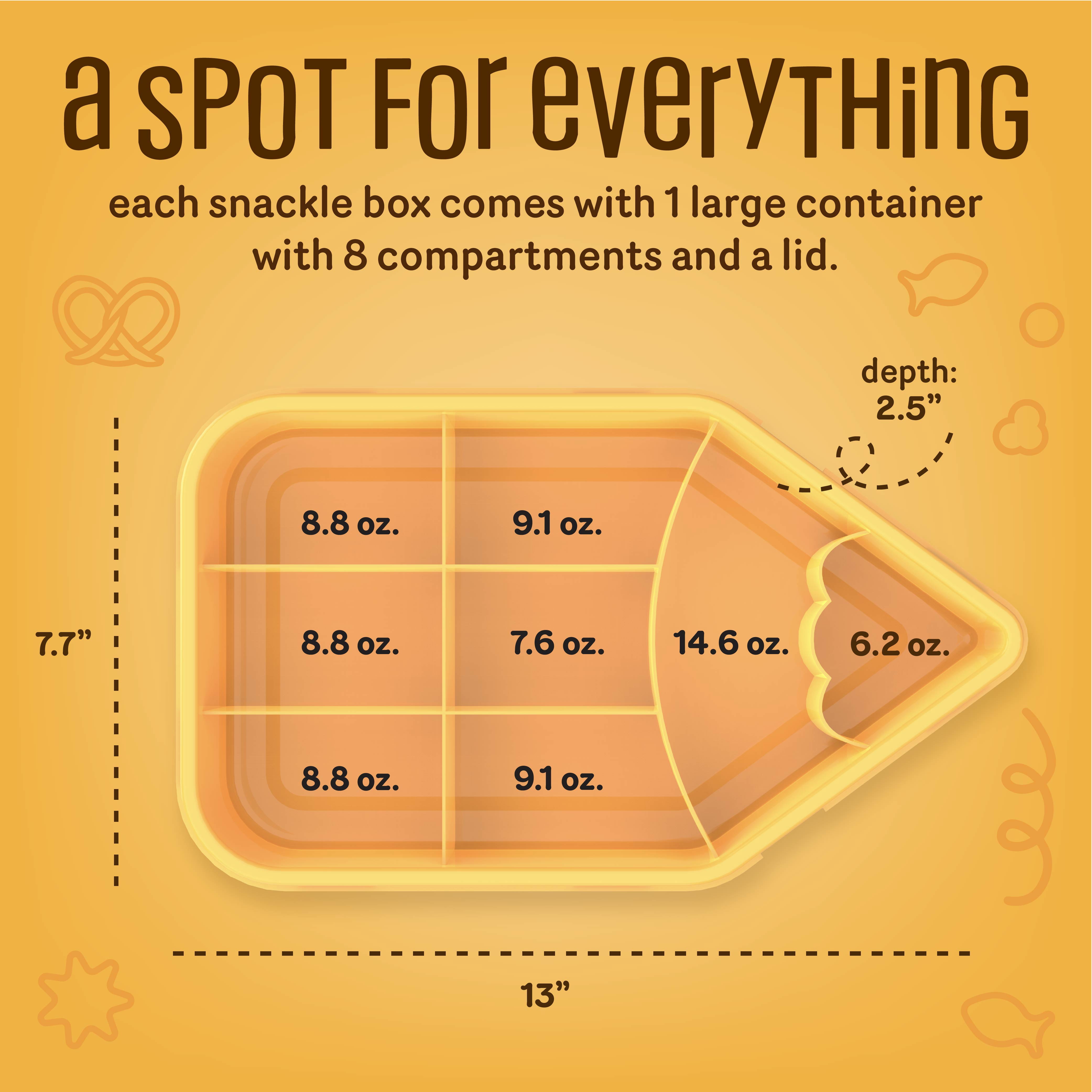 COOK WITH COLOR Lunch Box Container, 8-Grid Snack Box, Pencil Shape