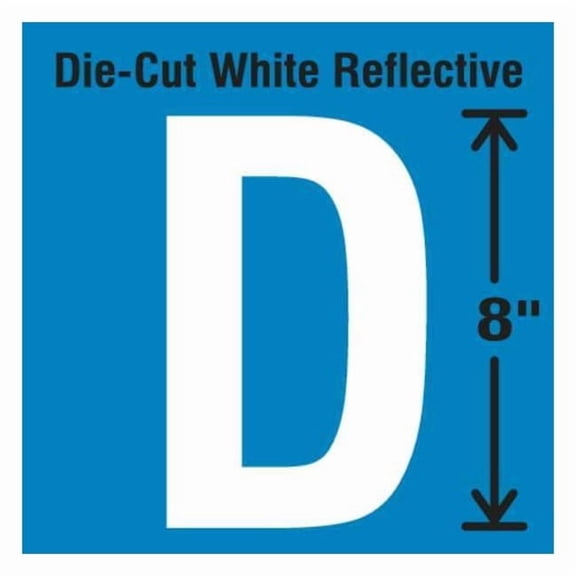 Stranco Letter Label, Vinyl, 8 in H, 4-3/4 in W DWR-SINGLE-8-D