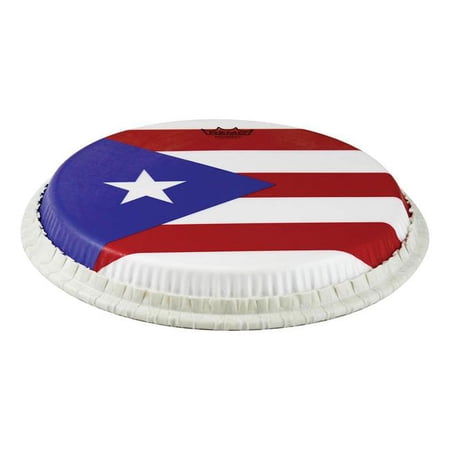 Remo Drum Heads 12.5 in. Conga Drumhead with Tucked Skyndeep Puerto Rican Flag Graphic