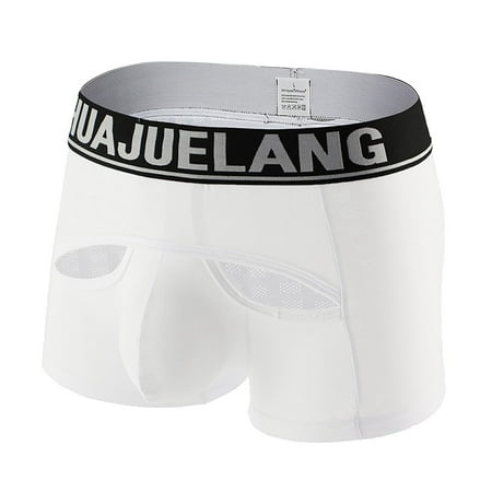 

BIZIZA Soft Stretch Underwear for Men Breathable Male Briefs Comfort Pouch Trunks White M