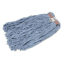 Non-Launderable Cut-End Blend Mop Head, Cotton/Synthetic, Blue, 20 oz, 1" Headband, 12/Carton