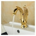 thumbnail image 3 of Gold Luxury Bathroom Sink Faucet Vintage Copper Swan Style Personality Fashion Deck Mount Hot and Cold Mixer Black Basin Faucet ,Easy to Use, 3 of 7