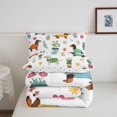 thumbnail image 5 of Homewish Dachshund Dog Twin Comforter Sets,Flower Leaves Cactus Bedding Set,White,Polkadot Reversible,2-Piece,1 Comforter and 1 Pillowcase, 5 of 7