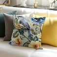 thumbnail image 3 of SHANXI Colorful Spring Flowers Throw Pillowcase Covers with Leaf and Velvet Soft Couch Living Room Bedroom 12x12in, 3 of 5