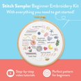 thumbnail image 2 of Stitch Sampler Beginner Embroidery Kit – Easy Embroidery Kit for Beginners with Hoop, Thread & Patterns – Hand Embroidery Kit for Adults and Teens – Complete Embroidery Starter Kit, 2 of 8