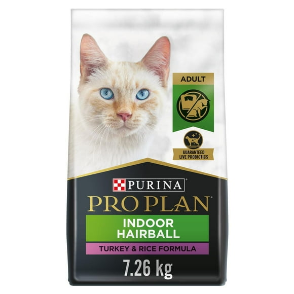 Purina Pro Plan Indoor Hairball Turkey & Rice Formula, Dry Cat Food 7.26kg