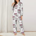 thumbnail image 3 of Wukai Cartoon Poodle Dog Print Women's Pajama Set - Soft Long Sleeve Sleepwear for Comfort and Style-Large, 3 of 9