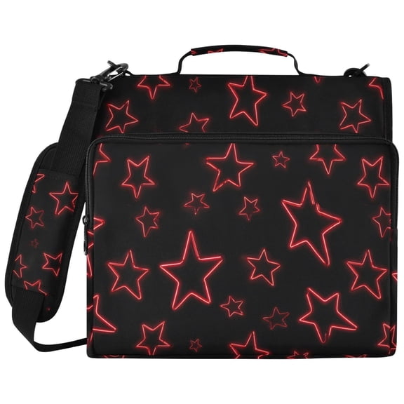 ALAZA Zipper Binder Stars Pattern 2 inch 3 Ring 500 Sheet Capacity Trapper Keeper File Folder Organizer Bag