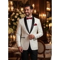 thumbnail image 6 of COOFANDY Men's Floral Tuxedo Jacket Luxury Embroidered Wedding Blazer Dress Suit for Party Dinner, 6 of 9