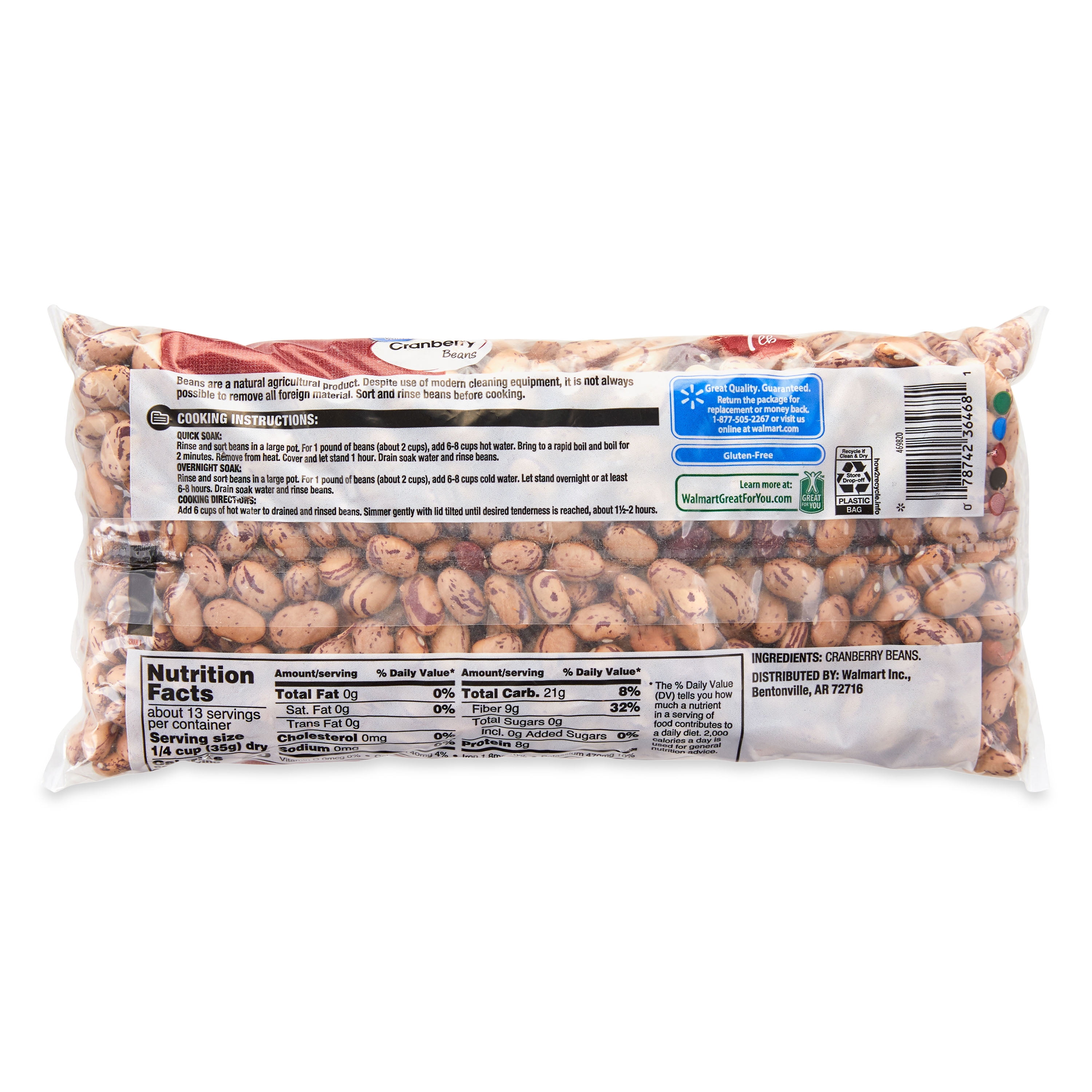 Great Value Cranberry Beans, 1 lb