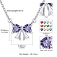 thumbnail image 4 of FindChic Bow Necklace for Women, Synthetic Amethyst Birthstone Necklaces Bow Heart Cubic Zirconia Pendant Birthday Mothers Day Jewelry Gifts Her Wife Lady Adults Ideas, 4 of 9