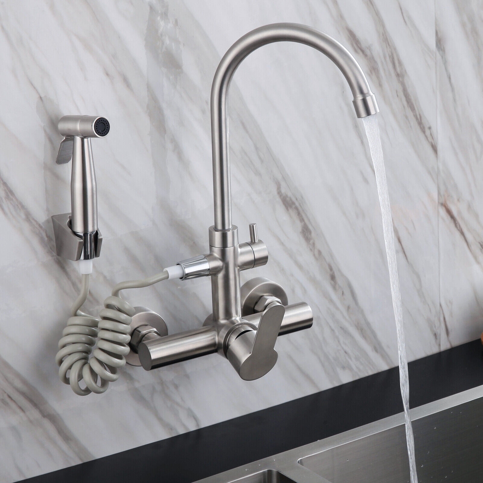 Bathroom Kitchen Tap Hot Cold Faucet Toilet Bidet Spray Douche Nozzle Wall Mixer