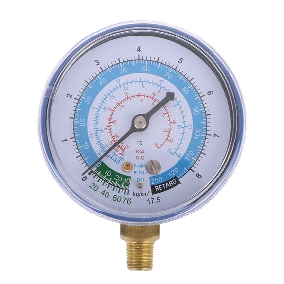 R22/R134a Refrigerant Pressure Gauge, High-Precision Dual-Scale HVAC Tester, Corrosion-Resistant Durable, Quick-Connect for Auto/Home AC Maintenance